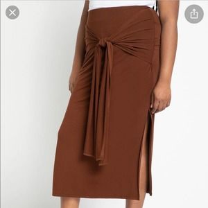 Eloquii Drape Tied Maxi Skirt